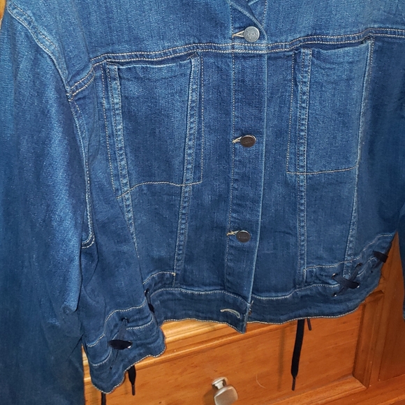 DKNY New W Out Tags Jean Jacket W Blue Lacing L - Picture 4 of 5